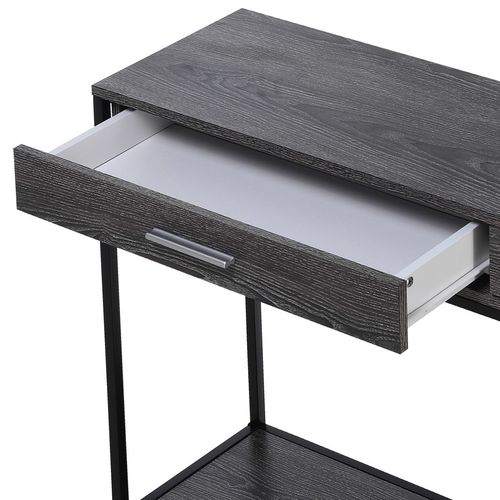 Console Table Worktop Bottom Shelf 2 Drawer Industrial Minimal Grey