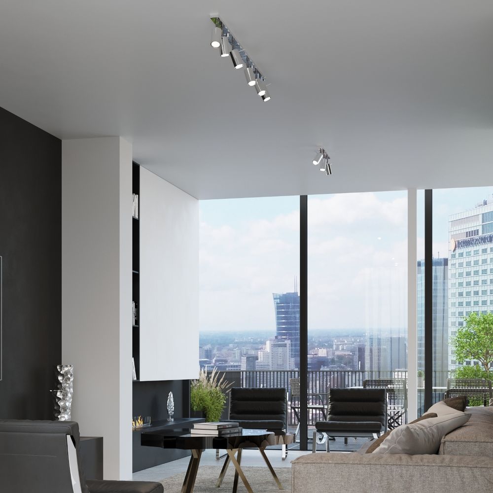 Premium Stainless Steel Ceiling Lamp - Modern Design, GU10 Bulb