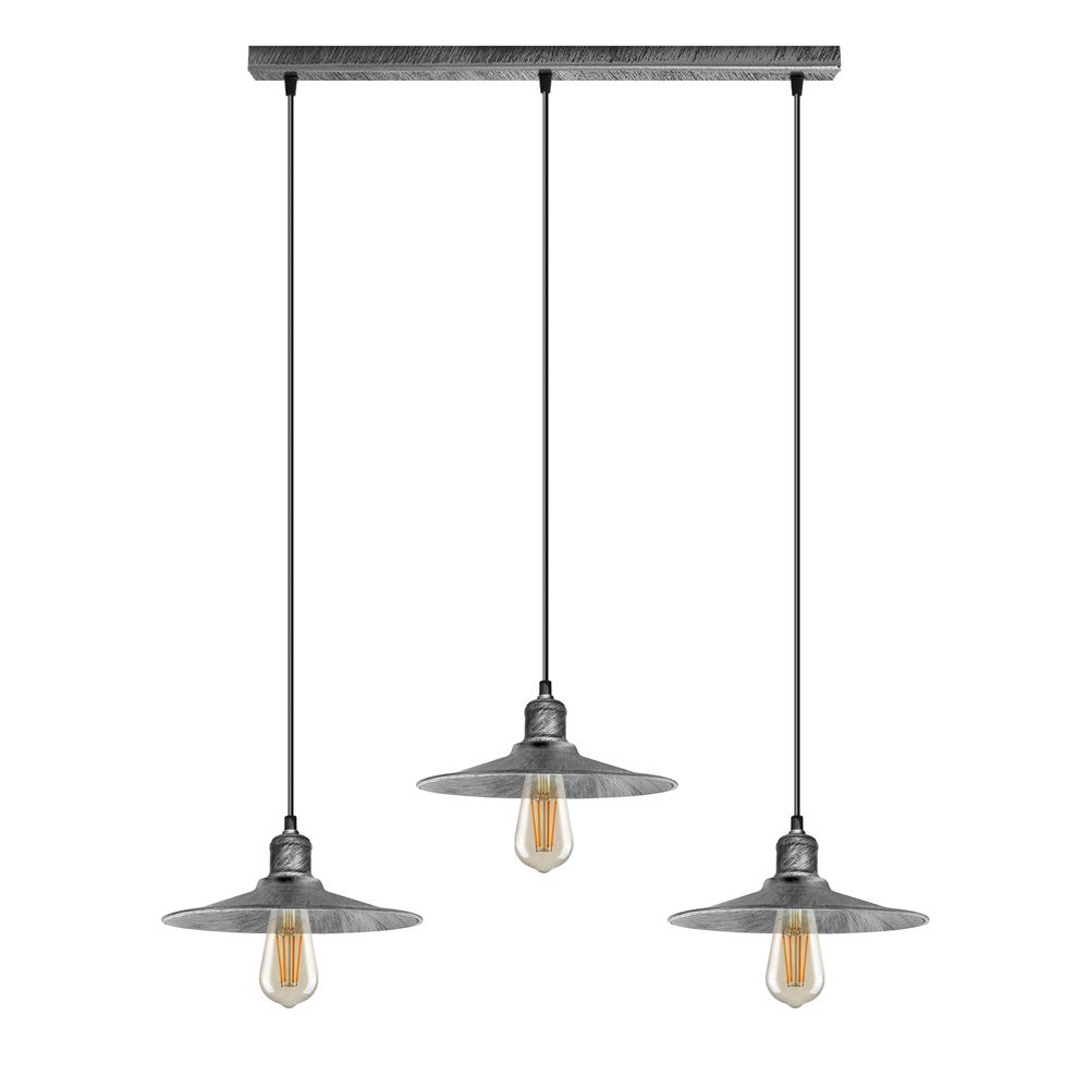 3 Head Rectangle Base Vintage Ceiling Pendant Light Shade Hanging Lamp