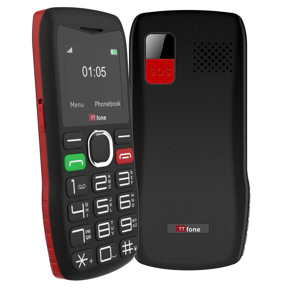 TTfone TT880 Easy-to-Use Big Button Mobile, O2 SIM, USB C Cable