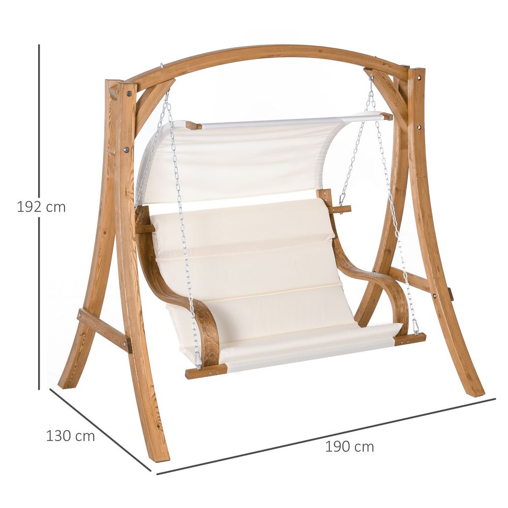 Outdoor Wooden Porch Swing Chair - A-Frame Wood Log Swing Bench - Best Quality & Comfort - Free Shipping!