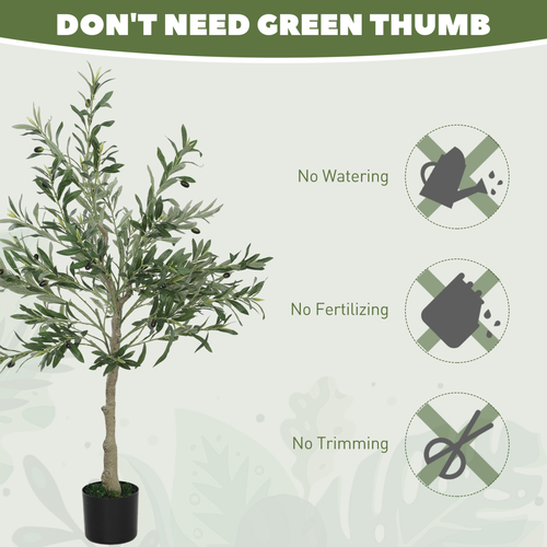 HOMCOM Indoor Artificial Plant, Faux Potted Silk Olive Tree