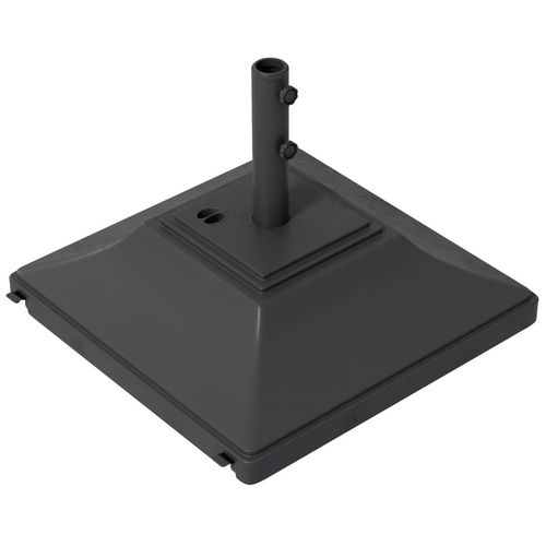 Outsunny 60kg Square Parasol Base with Wheels Fillable Plastic Umbrella Stand