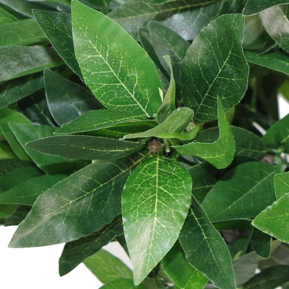 Realistic 120cm Artificial Topiary Bay Laurel Ball Trees - Pair of Twisted Stem Trees - No Maintenance Required