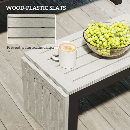 Outsunny 4 Seater L Shaped Aluminium Garden Furniture Set with Coffee Table