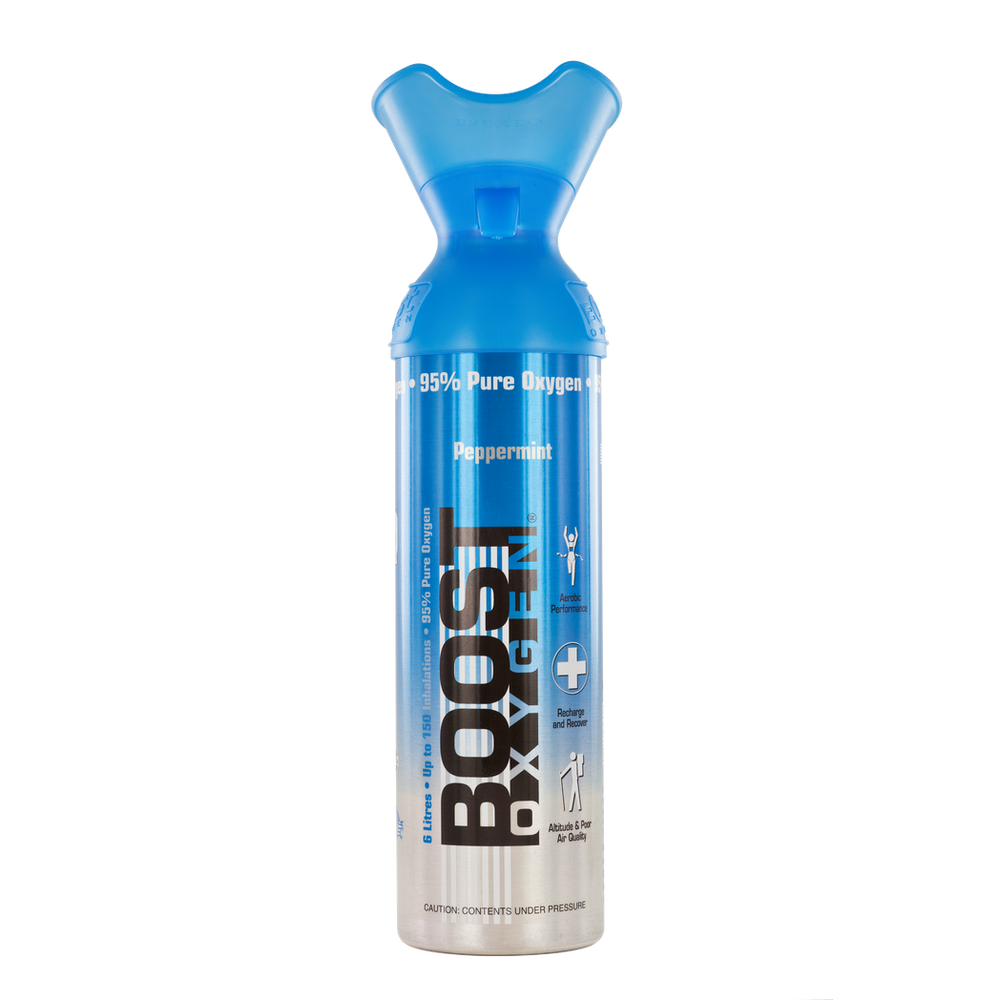 95% pure oxygen with the essential oil aroma of Peppermint, 100% natural
