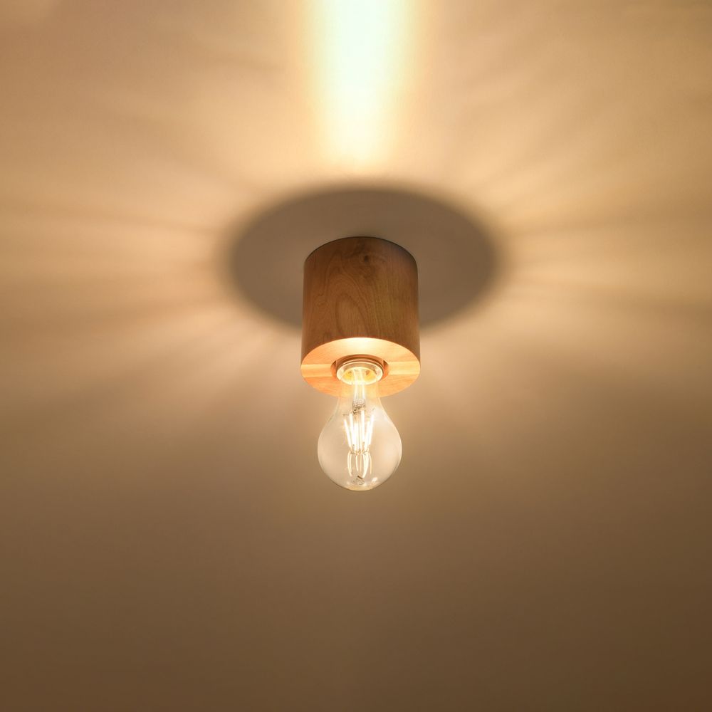 Premium Quality Wood Ceiling Lamp - Scandinavian Design, E27 Socket