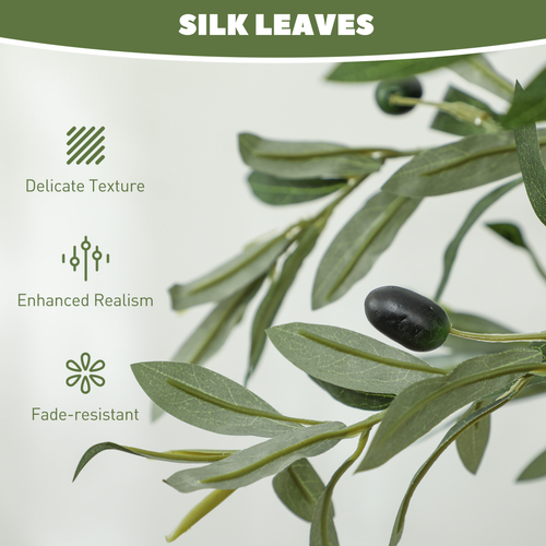 HOMCOM Indoor Artificial Plant, Faux Potted Silk Olive Tree