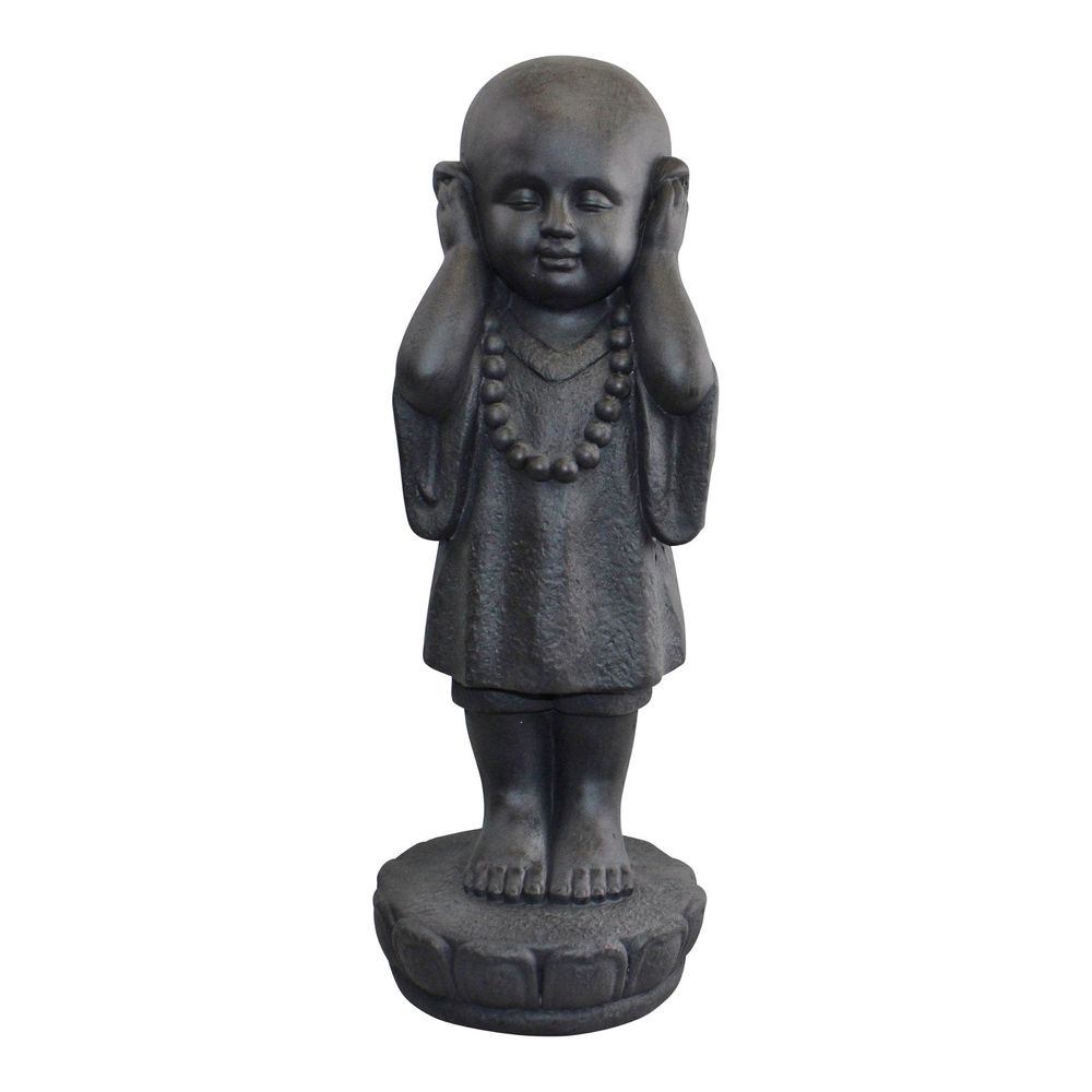 Set of 3 Stone Effect Monk Ornaments - See No Evil, Hear No Evil, Speak No Evil