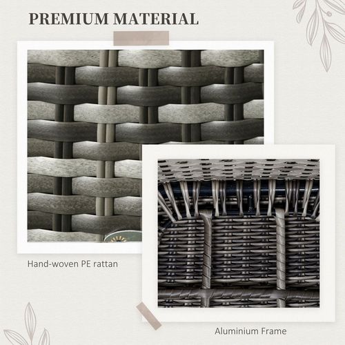 Outsunny 7 Pieces Rattan Dining Sets w/ Tempered Glass Umbrella Hole Table
