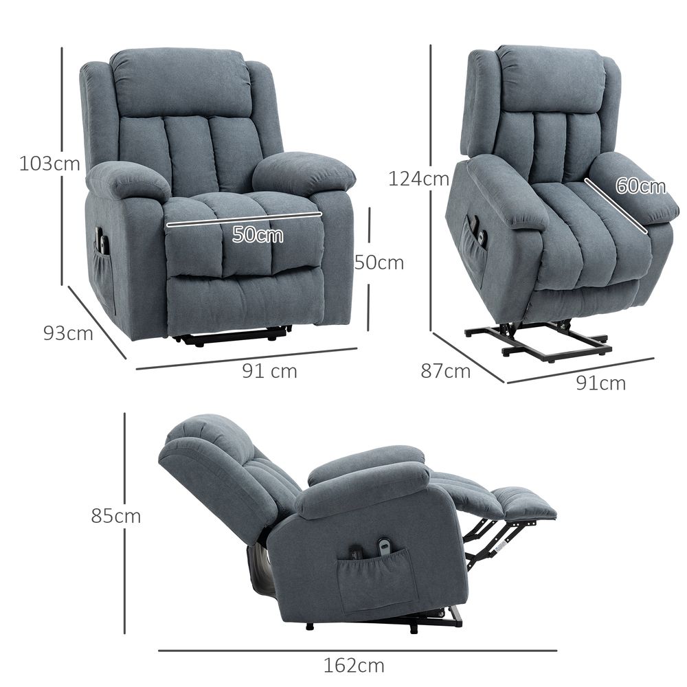 HOMCOM Heavy Duty Riser & Recliner Chair Lift - Dark Grey - for Elderly - Best Quality