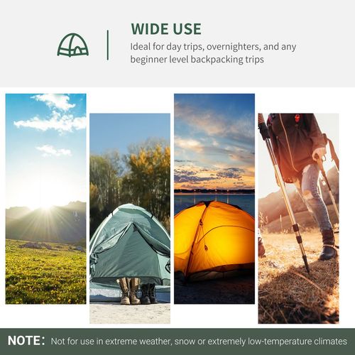 Outsunny 2 Person Camping Tent, Dome Tent with Zipped Doors, Storage Pocket, Portable Handy Bag