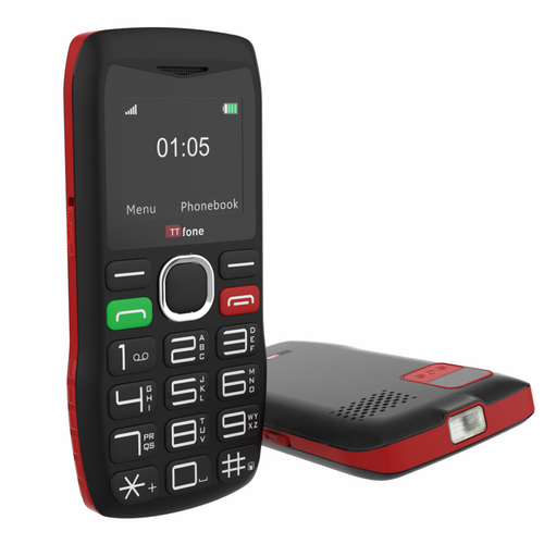 TTfone TT880 Easy-to-Use Big Button Mobile Phone with Giffgaff Pay As You Go SIM, USB C Mains Charger