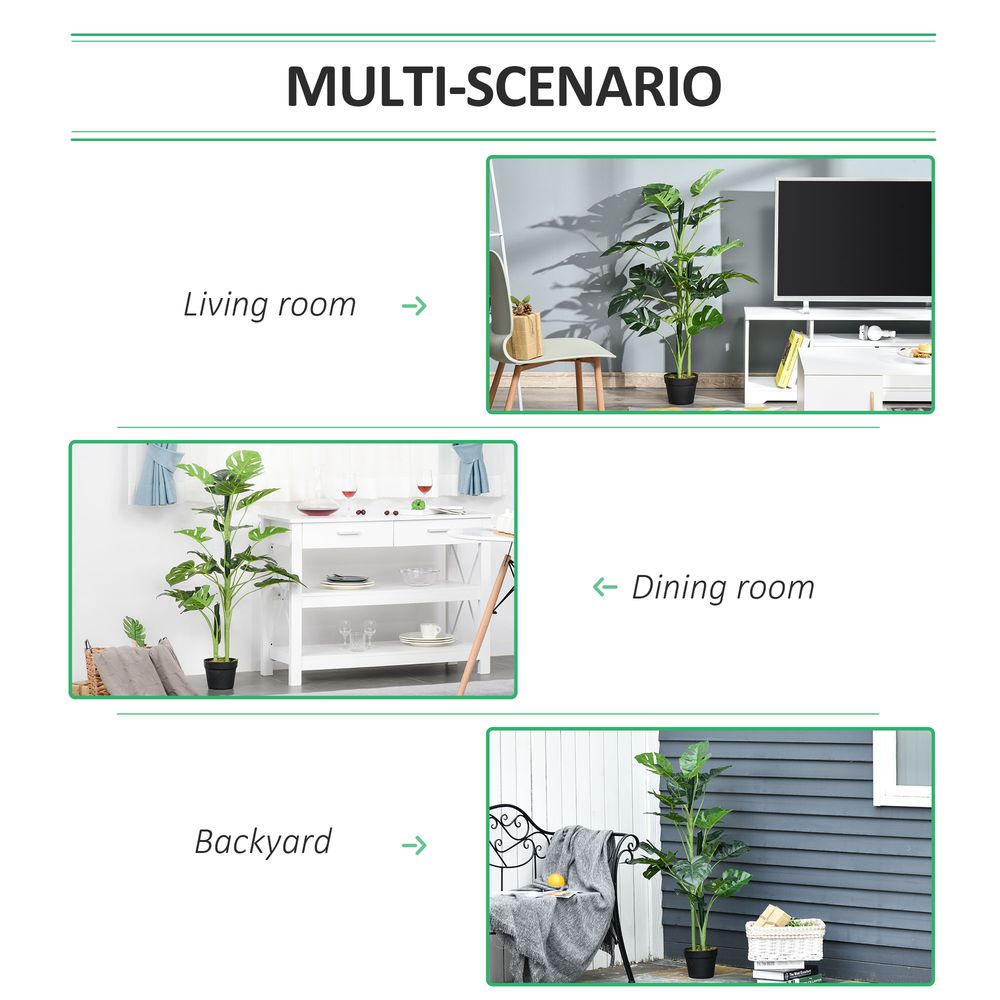 Artificial Monstera Tree  21 Leaves Palm Tree for Indoor Outdoor 1m