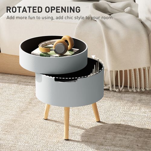 HOMCOM Side Coffee Table End Desk Night Stand w/ Detachable Tray, Grey