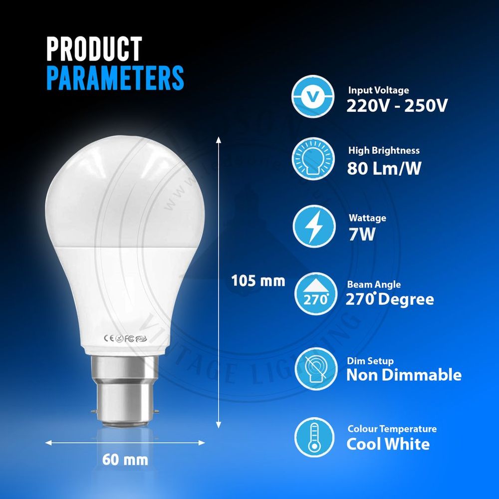 LED GLS 7W Cool White Lighting Energy Saving Bulb~4155