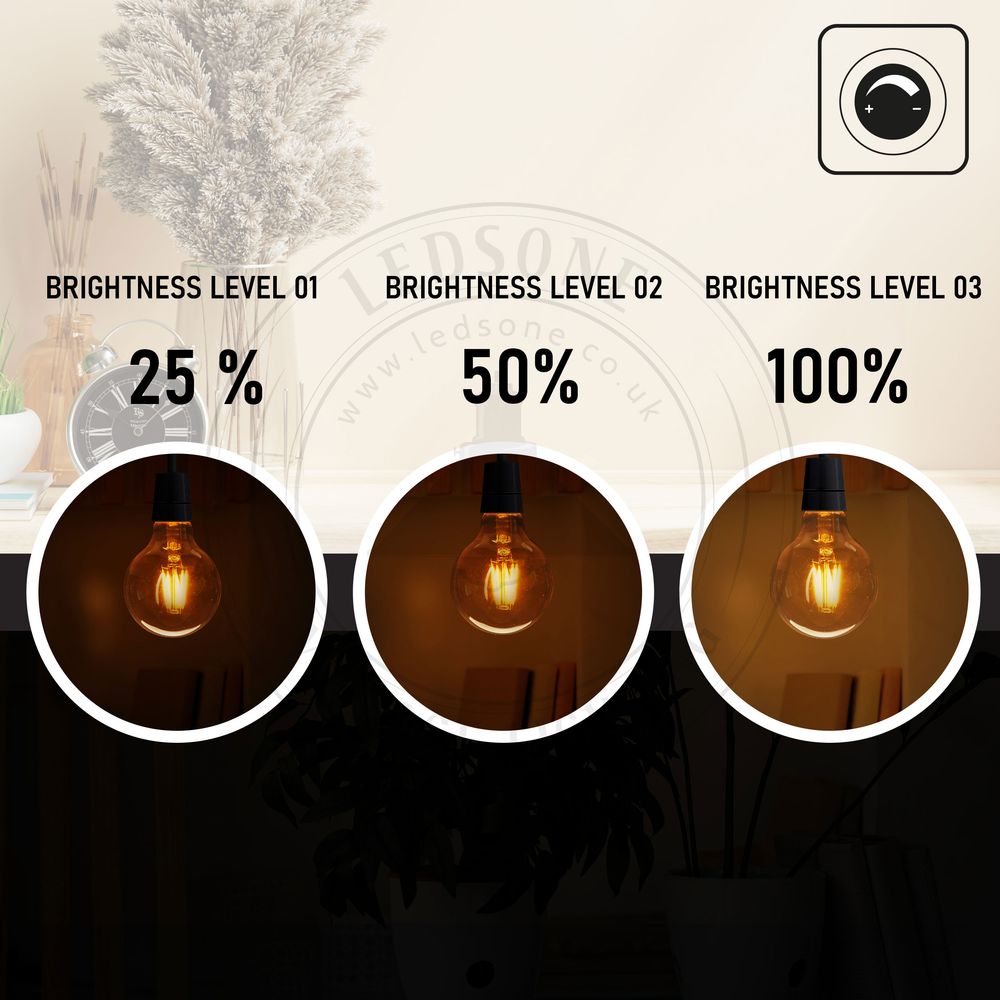 2 Pack E27 LED Edison Dimmable Vintage Amber Glass Warm white 2700K Light Bulbs ,