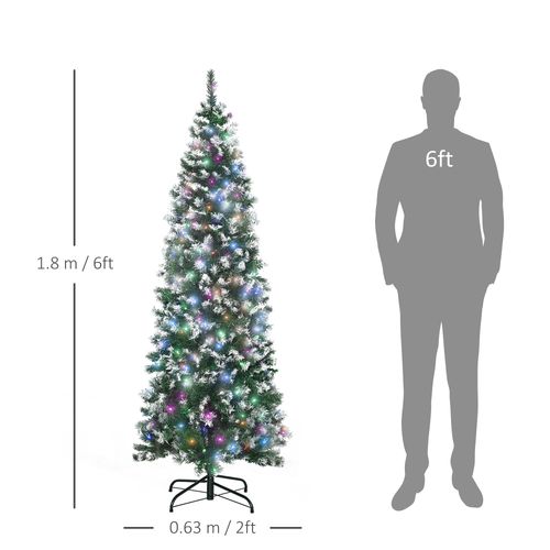 6FTPrelit Artificial Xmas Tree Holiday Decor w/ 300 Colourful LED Light