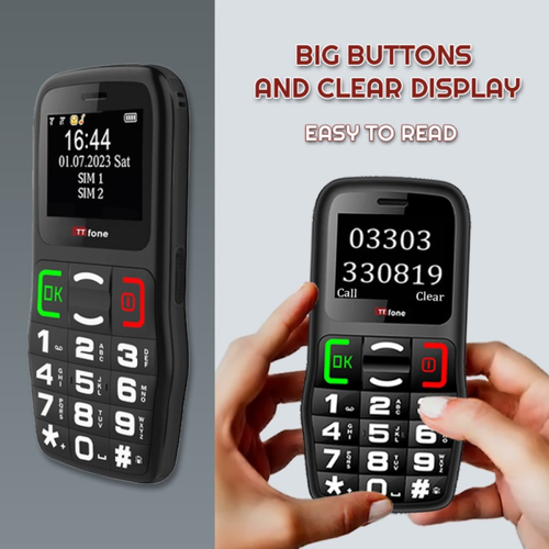 TTfone TT220 Big Button Mobile with Mains Charger