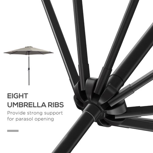 3m Parasol Patio Umbrella,Tilt and CrankLight Grey