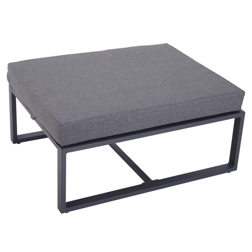 6pcs Garden Sectional Sofa Set Aluminum Frame Coffee Table Footstool Outsunny