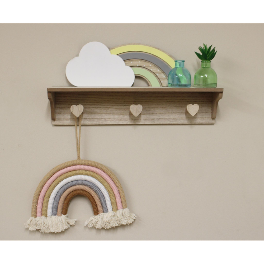Magical Rainbow Cloud Shelf with Hooks