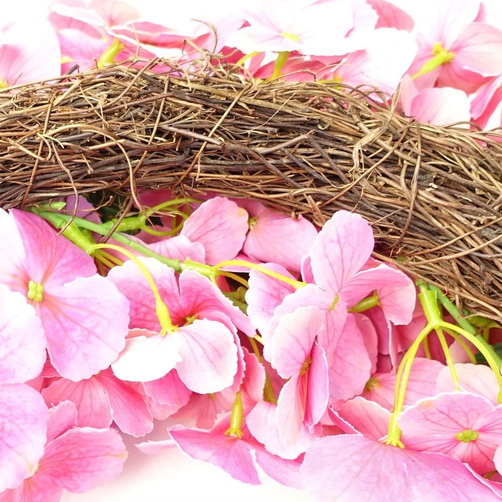 40cm Artificial Pink Floral Blossom Wreath