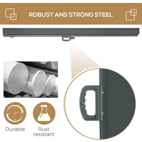 3x2M Retractable Side Awning Screen Fence Patio Privacy Divider Grey