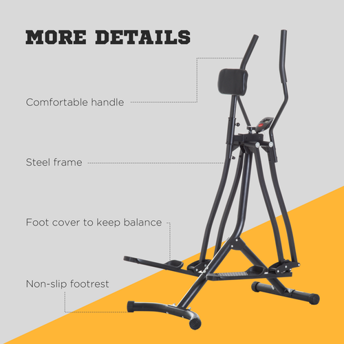 Air Walker Glider Cross Trainer Fitness Machine for Home Gym, Black