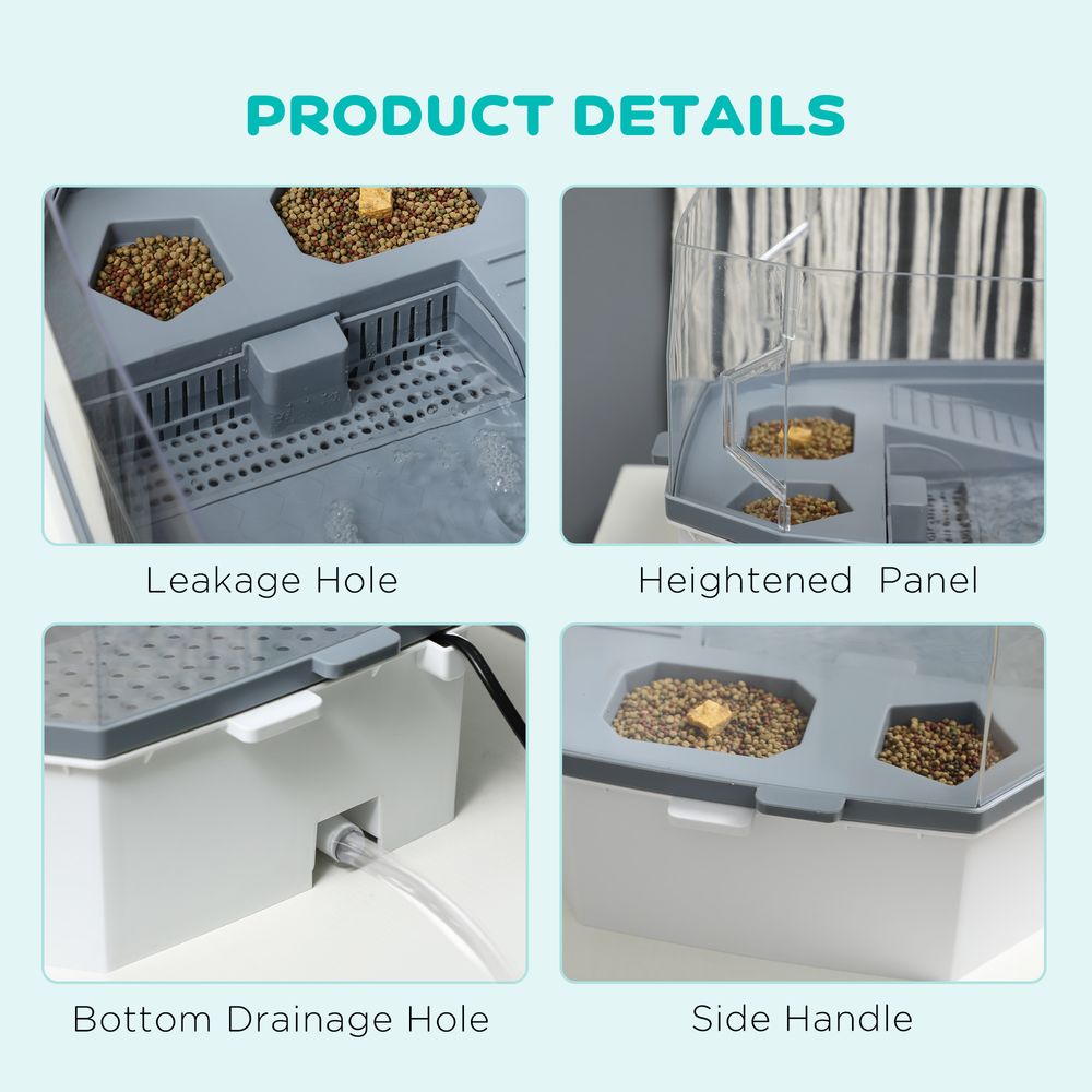 PawHut Turtle Tank - Triple Filtration, Natural Habitat, Spacious Cage - White