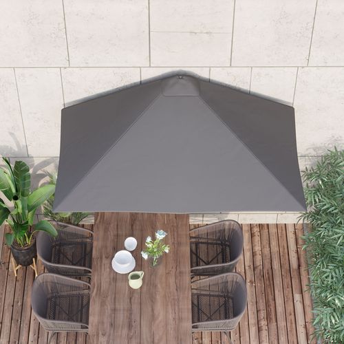 Half Parasol Semi Round UmbrellaCrank 2.3m, Grey NO BASE INCLUDED