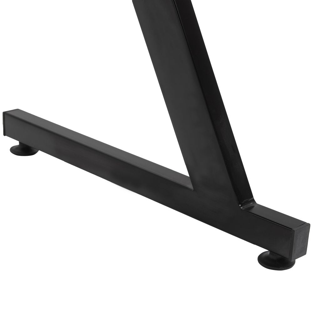 HOMCOM Gaming Desk Steel Frame with Cup Holder, Headphone Hook, Adjustable Feet and Cable Organiser, Home Office Computer Table, Black, Modern, 120 x 65 cm