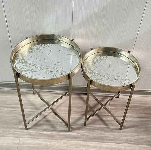 43/53CM SET 2 ROUND TABLES