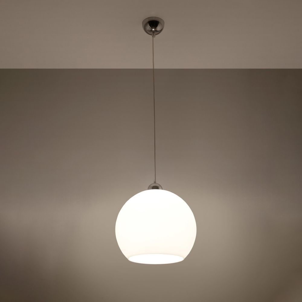 Stylish Pendant Lamp: Steel & Glass, Minimalistic Design, E27