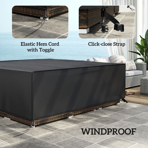 Outsunny Large Garden Set Square Cover Outdoor Furniture Waterproof Resist Fade