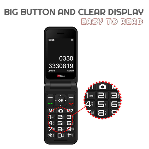 TTfone Black TT760 with USB Cable, Three SIM