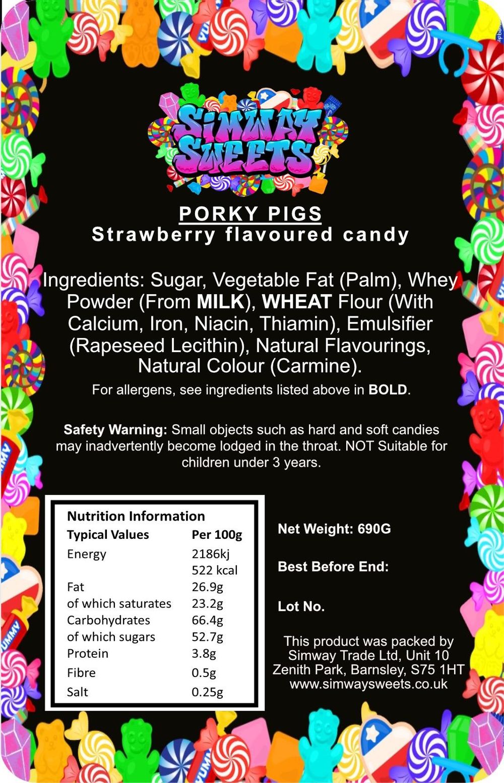 Strawberry Flavoured Pink Chocolate Pigs | Retro Sweets Gift Jar