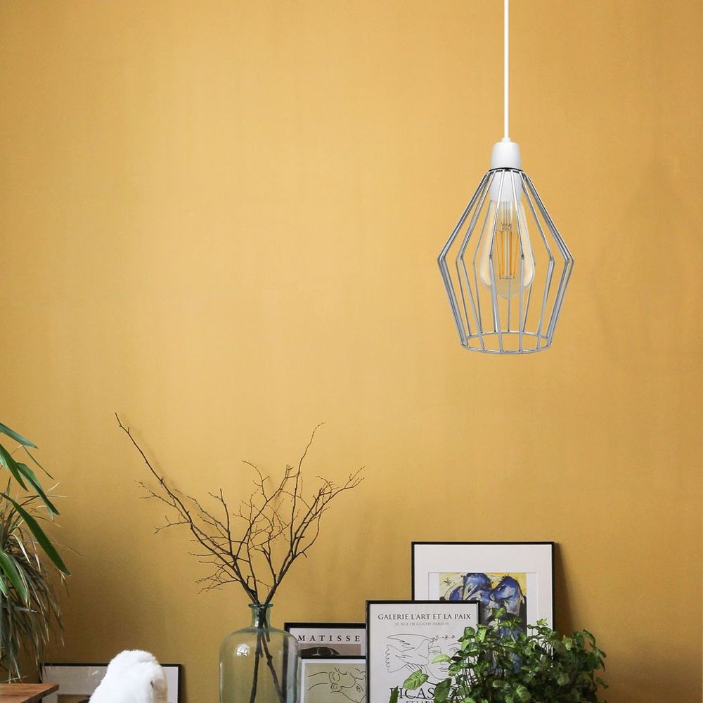Modern Vintage Chrome Industrial Metal Rustic Lampshade Vintage Light