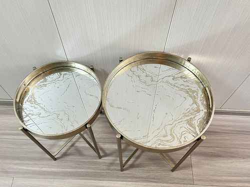 43/53CM SET 2 ROUND TABLES