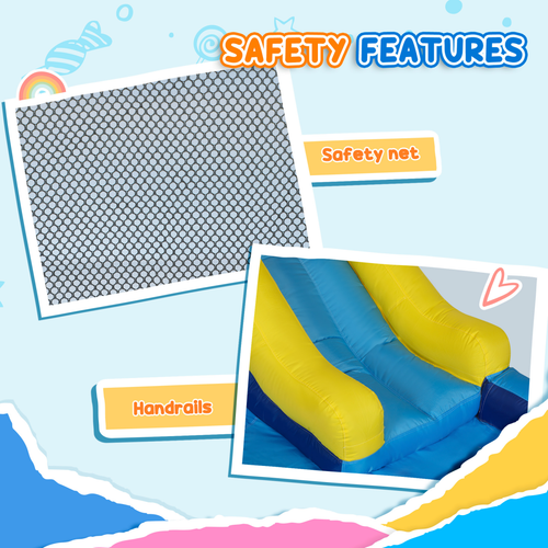 AIYAPLAY 5 in 1 Bouncy Castle for Children with 550W Blower, Water Slide