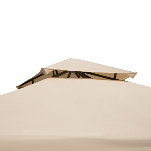 Outsunny 3x3m Outdoor Gazebo Tent W/Netting, 2-tier Roof