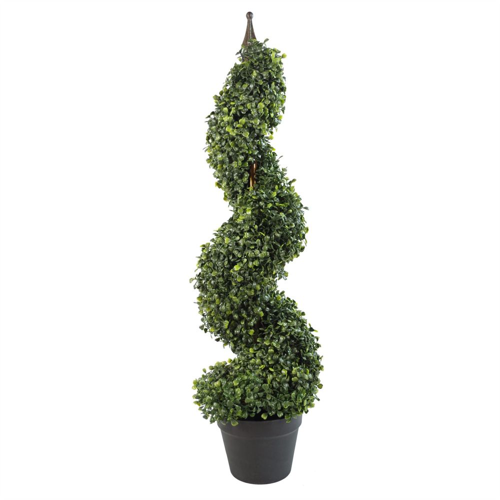 High-Quality 90cm Artificial Boxwood Tower Tree Topiary - Impressive 3ft Spiral - Lifelike Foliage - Ready for Display - Indoor/Outdoor