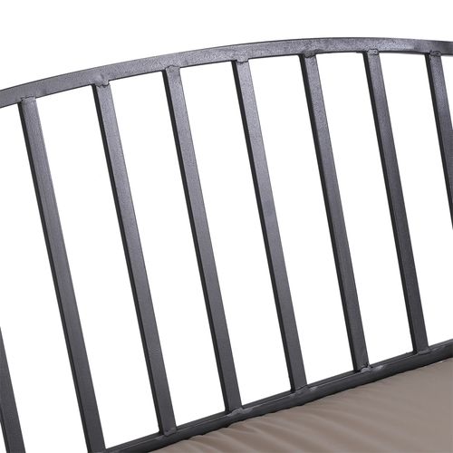 Outsunny Metal Bench W/Arch, 114L cm-Grey