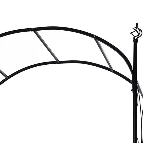 Metal Decorative Backyard Arch Gate Garden Arbor for Climbing Plants Outsunny