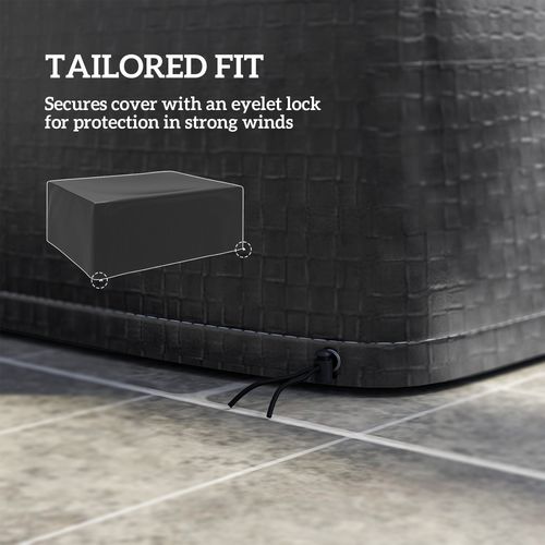 Outsunny 235x190x90cm Large Patio Set Outdoor Garden Furniture Cover Black