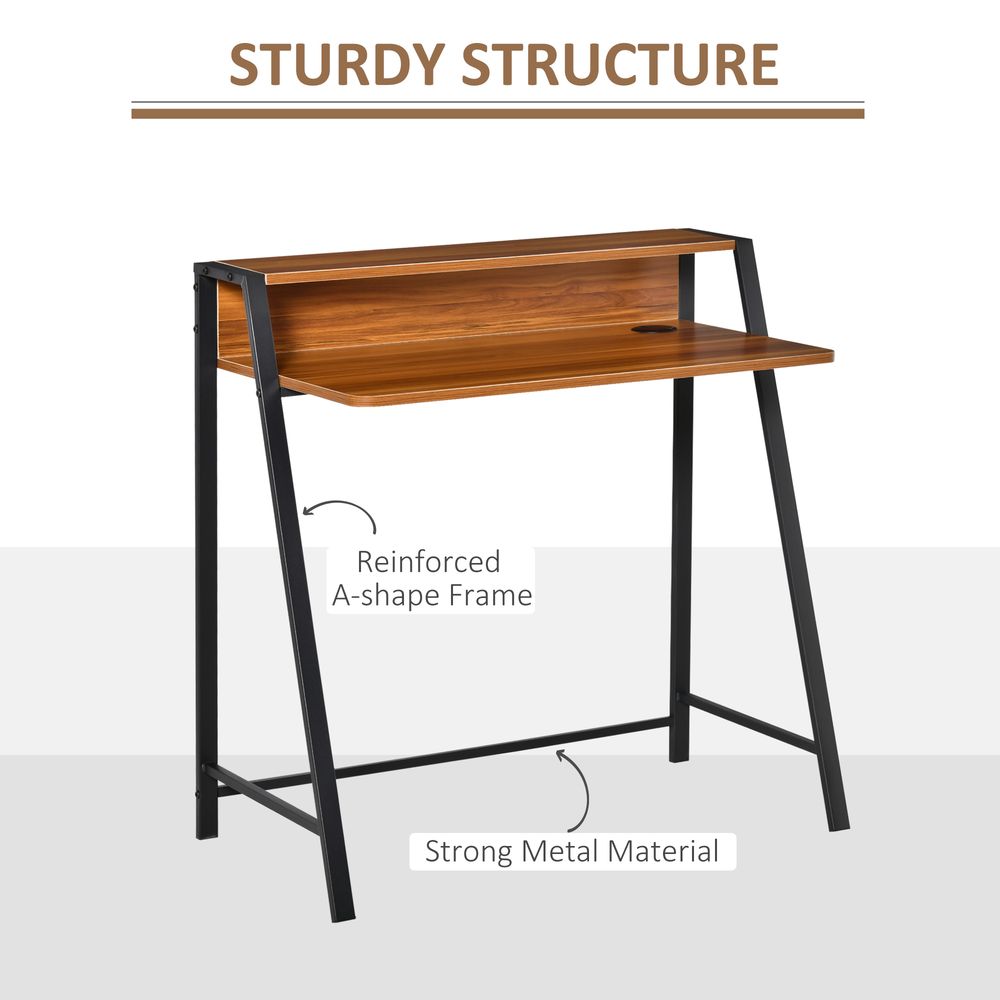 Computer Table, 84Lx45Wx85H cm-Walnut Colour