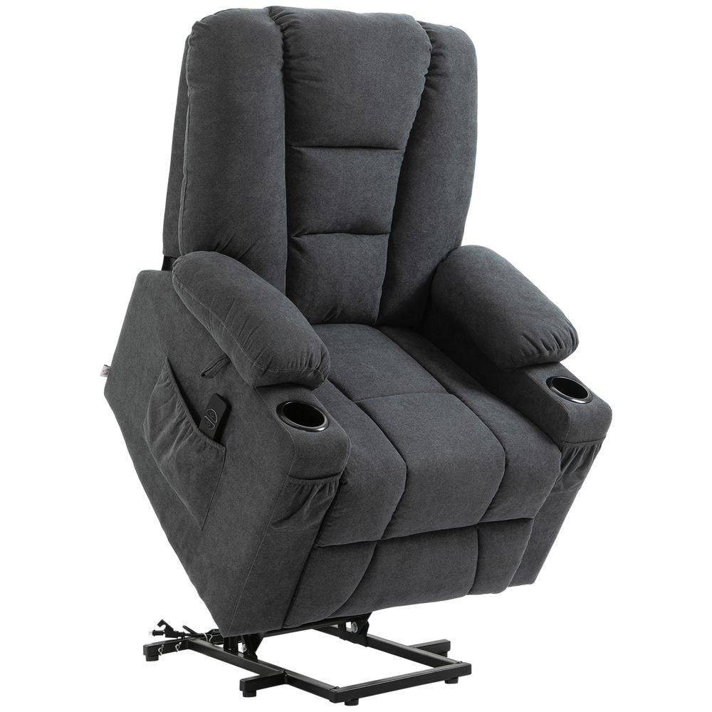 Grey Riser & Recliner Chair w/ Remote - Lift Chair for Elderly, Comfortable & Sturdy - Oversized Design, Easy-to-Use