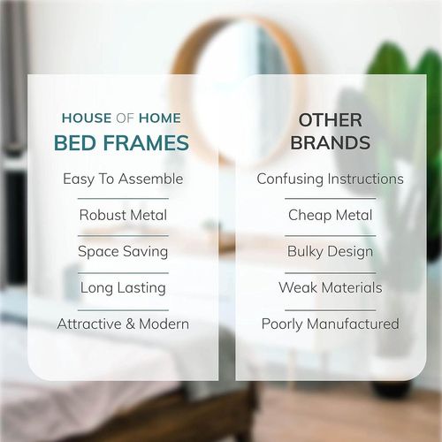 Extra Strong Single Metal Bed Frame with Rounded Head and Foot Board In White - Improved