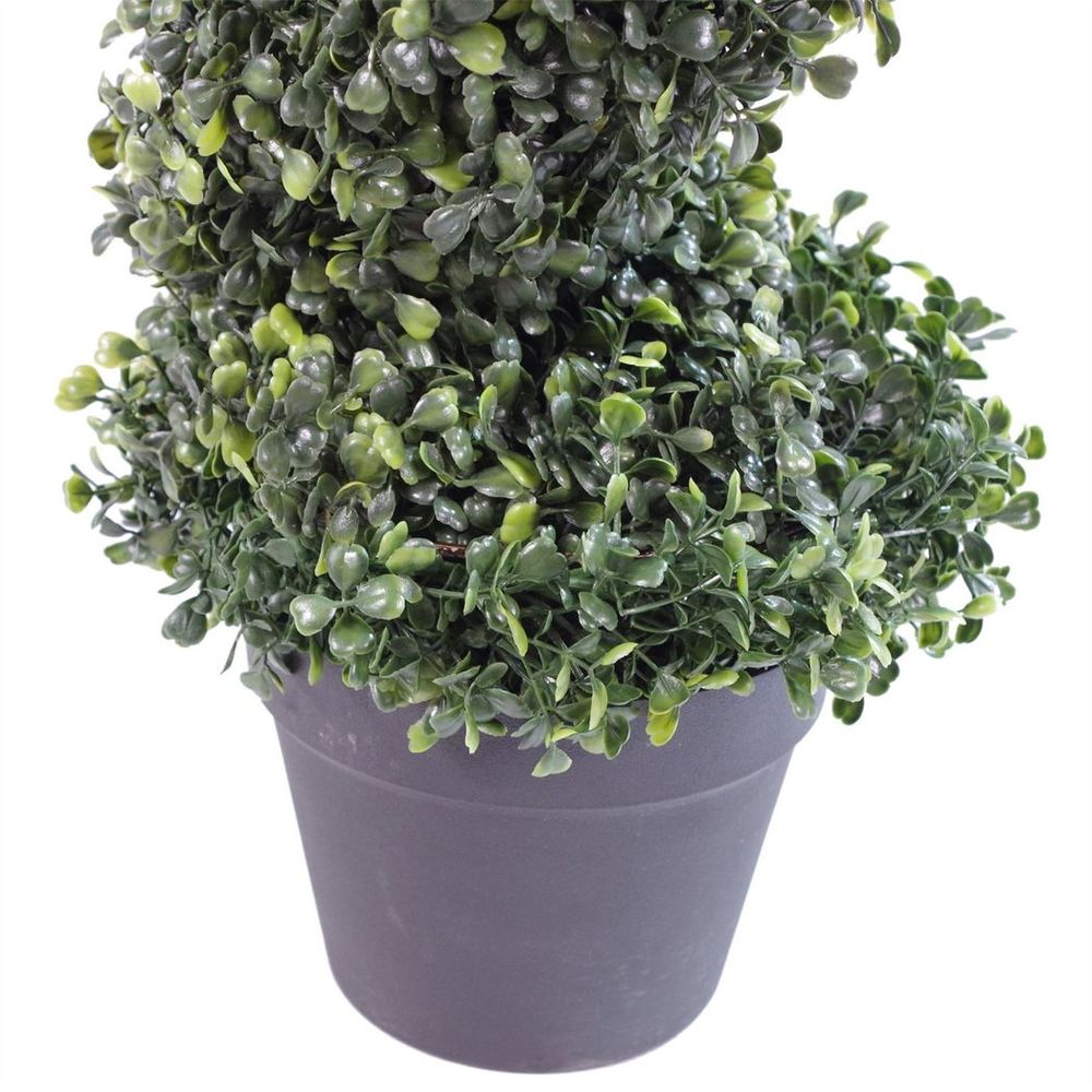 High-Quality 90cm Artificial Boxwood Tower Tree Topiary - Impressive 3ft Spiral - Lifelike Foliage - Ready for Display - Indoor/Outdoor