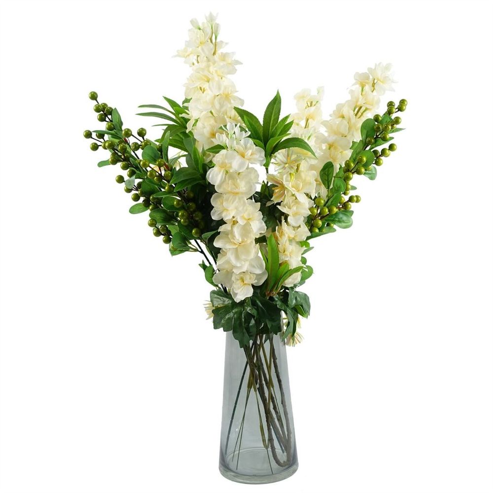 Elegant 28cm Gold Rim Smoke Grey Glass Vase